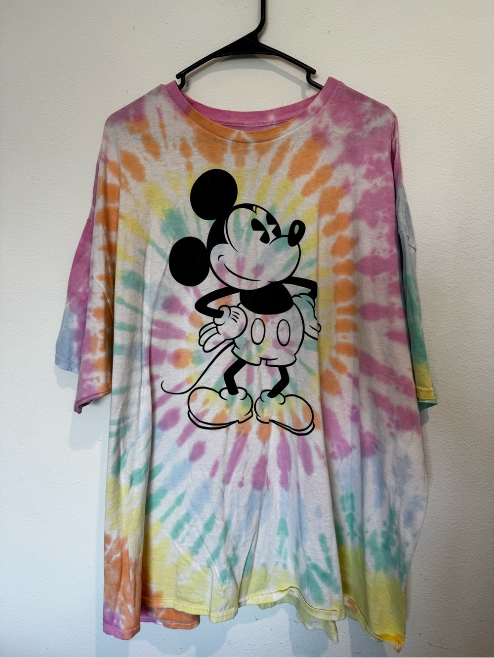 5xl Disney Tie-Dye Mickey Tee - Pink Orange Yellow Green Blue
